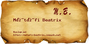 Mátéfi Beatrix névjegykártya