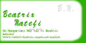 beatrix matefi business card